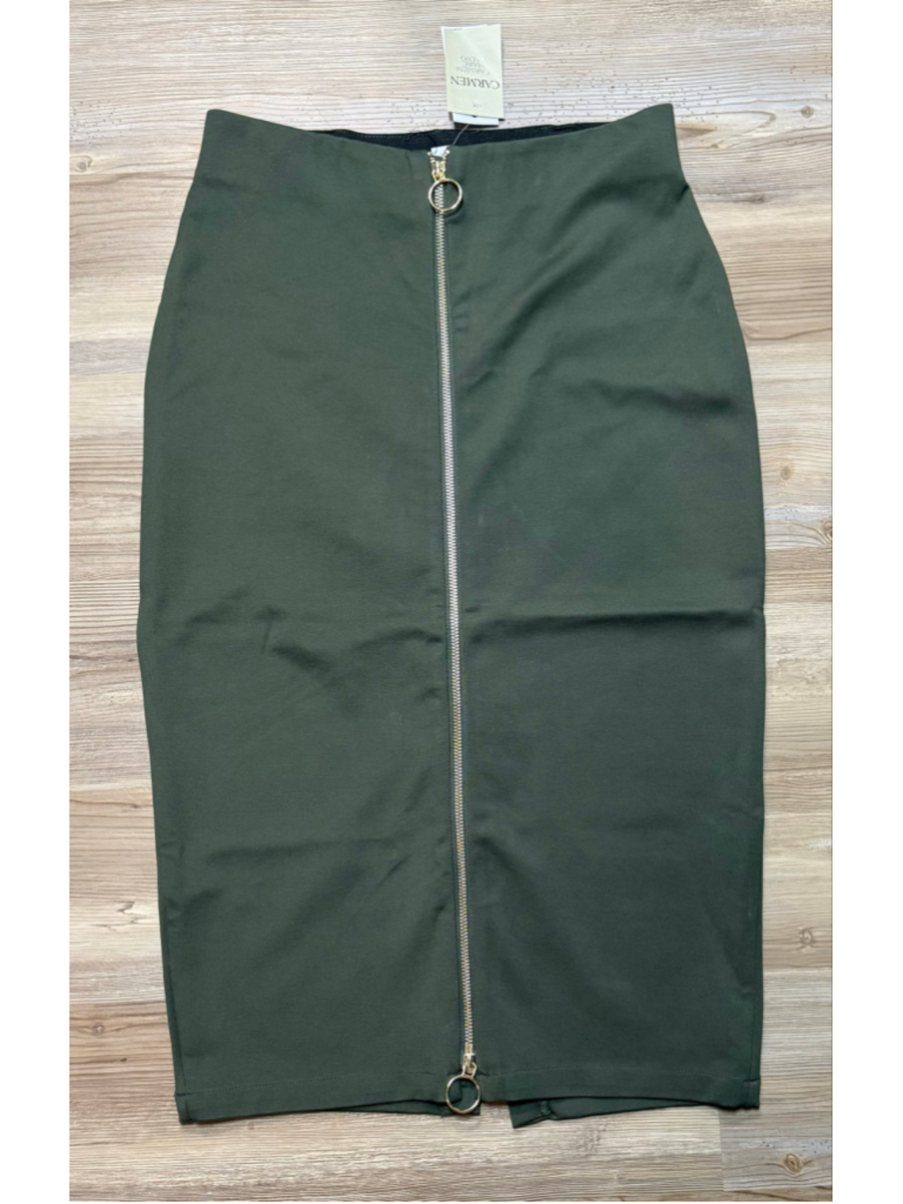 Carmen body con olive green skirt size small